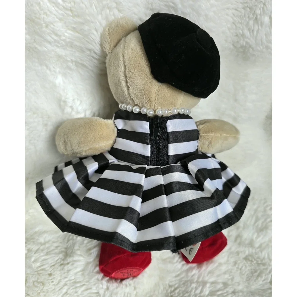 Rare Starbucks 2013 Teddy Bear Plush Black White Dress Red Shoes Collectible